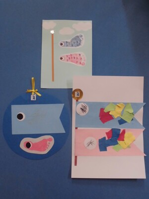 0、1、2歳の作ったこいのぼり