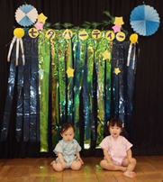 七夕パーティーフォトスポット前の写真