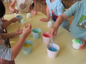 かき氷屋さん準備