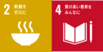 画像　SDGsマーク　2番、4番