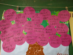 ミッションがたくさん書かれている木