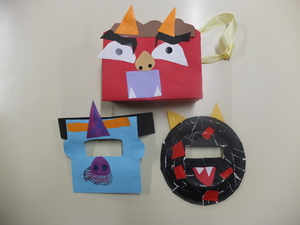 幼児クラスが作った鬼のお面