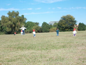写真：公園で子どもが遊んでいるところ