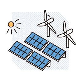 太陽光と風力発電