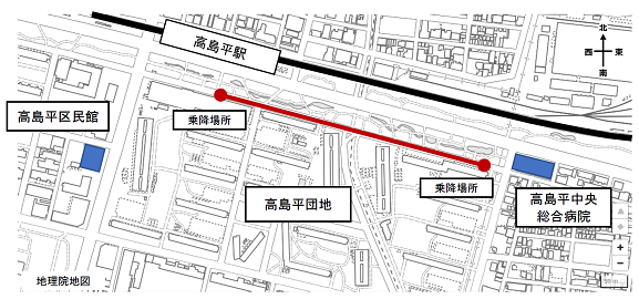 実証実験の現地案内図