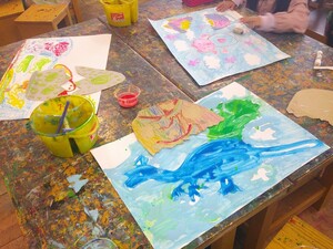 写真：図工の作品