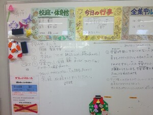 写真：情報共有のためのホワイトボード