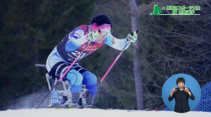 雪原を猛スピードで駆け抜ける森選手の様子