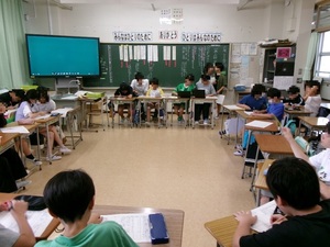 写真：話合い活動の机の配置