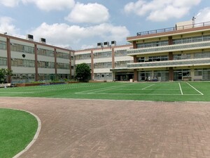 写真：中庭と校舎