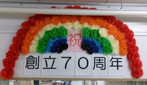 写真：創立70周年の装飾