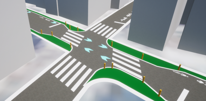 道路の狭窄イメージ図