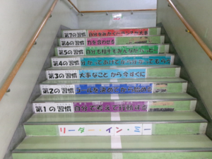 写真：「リーダー・イン・ミー」の7つの習慣の表示